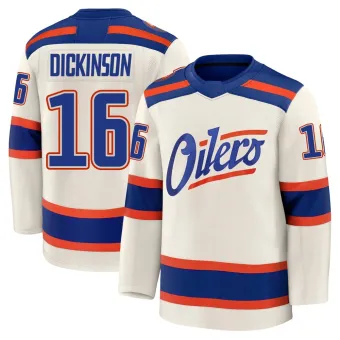 Men's Jason Dickinson Edmonton Oilers Light Beige Alternate Jersey - Premium