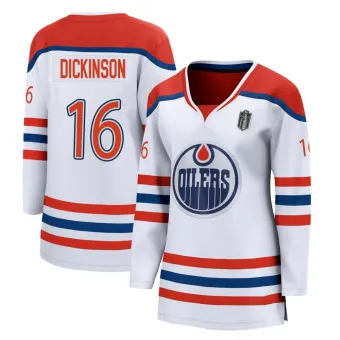 Women's Jason Dickinson Edmonton Oilers 2020/21 Special Edition 2025 Stanley Cup Final Jersey - White Breakaway